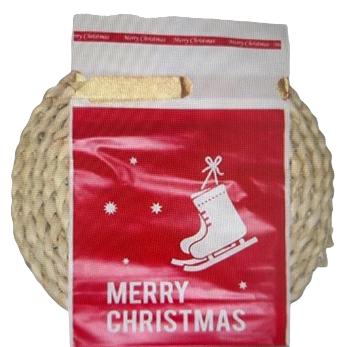 Christmas festive decor flags with red, green and gold color schemes are suitable for both indoor and outdoor use Item Picture