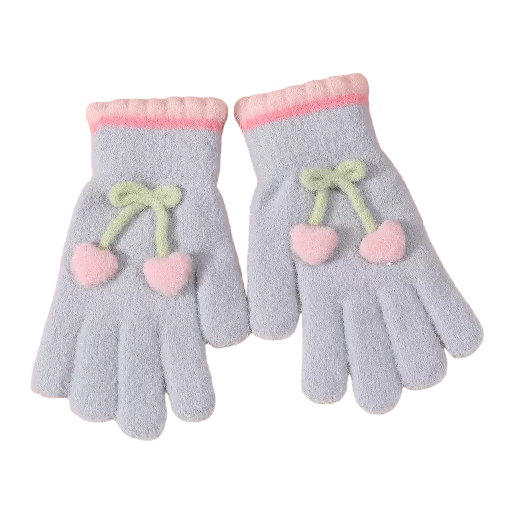 Thickened plush gloves for warm women's autumn and winter knitted gloves Item Picture