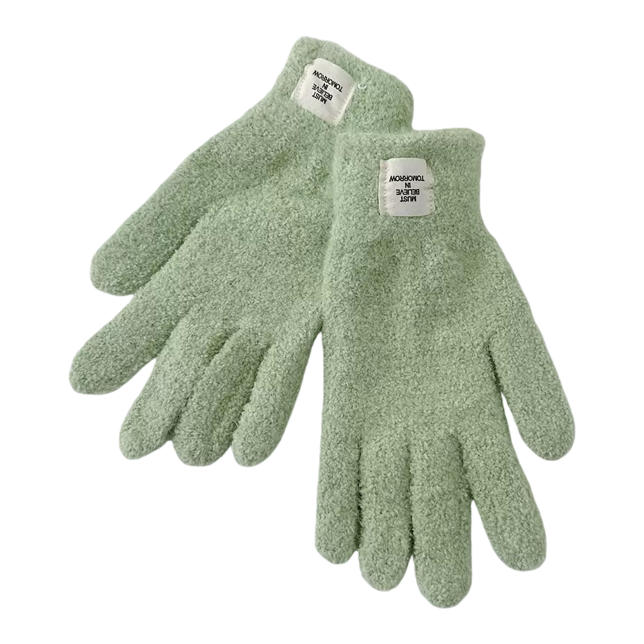 قفازات دافئة فاتحة اللون، أرجل الخريف والشتاء Item Picture