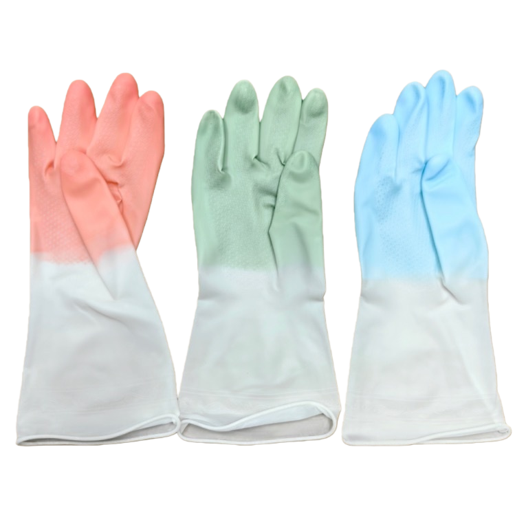The main body of the colored rubber gloves is anti-slip, wear-resistant and suitable for both men and women for household cleaning and protection Item Picture