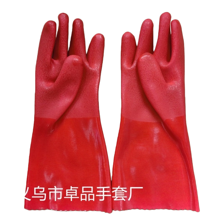 Red rubber gloves are anti-slip, wear-resistant and thickened for household kitchen cleaning and labor protection Item Picture