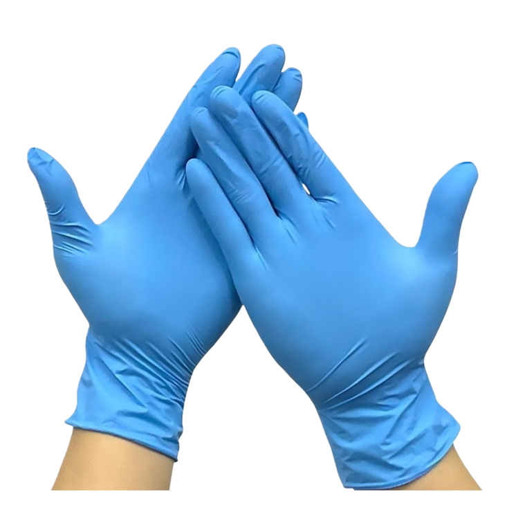 Blue nitrile gloves, powder-free, close-fitting, sturdy and durable protective gloves, labor protection gloves Item Picture
