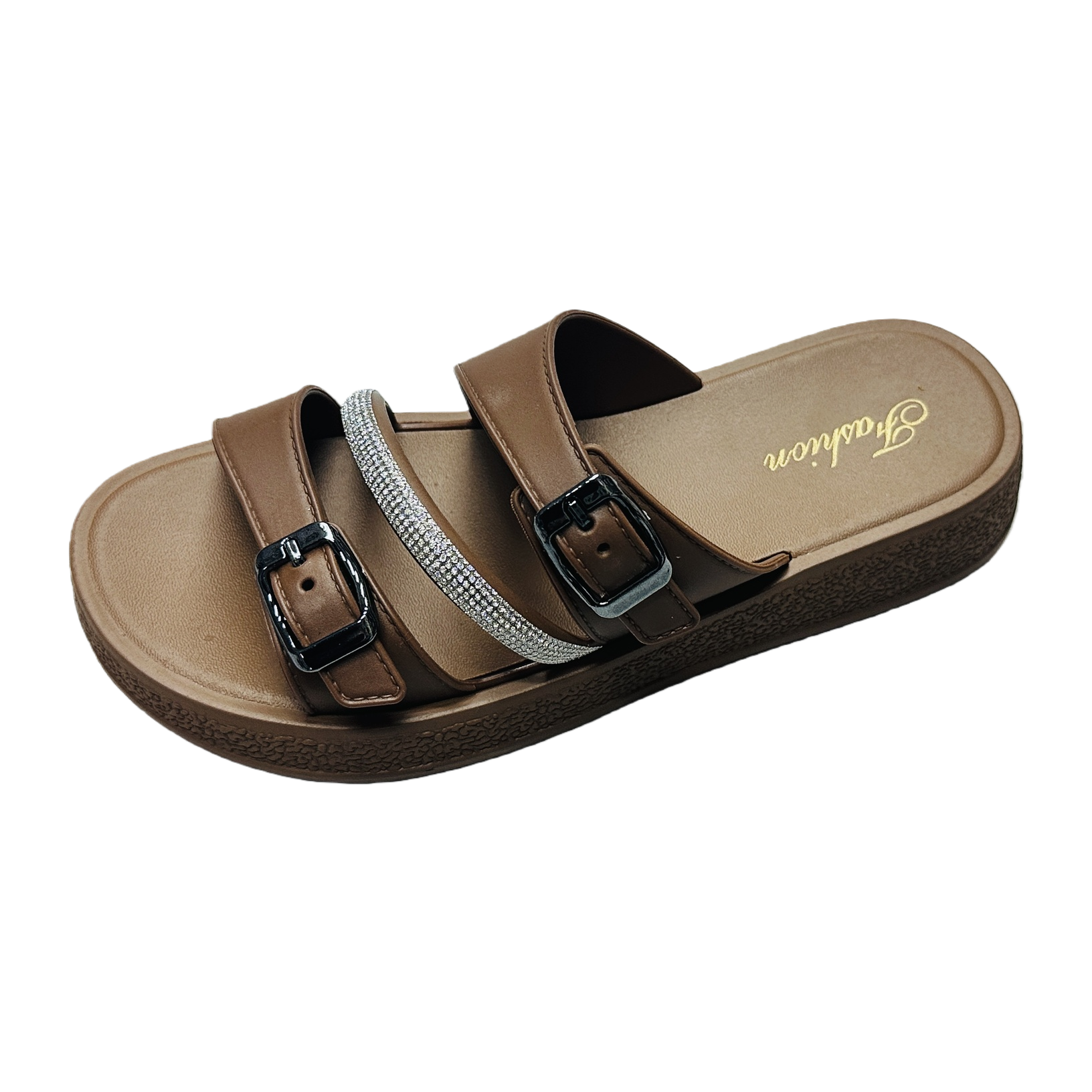 Brown sandals are fashionable and versatile casual women's shoes that are breathable and flat in summer Item Picture