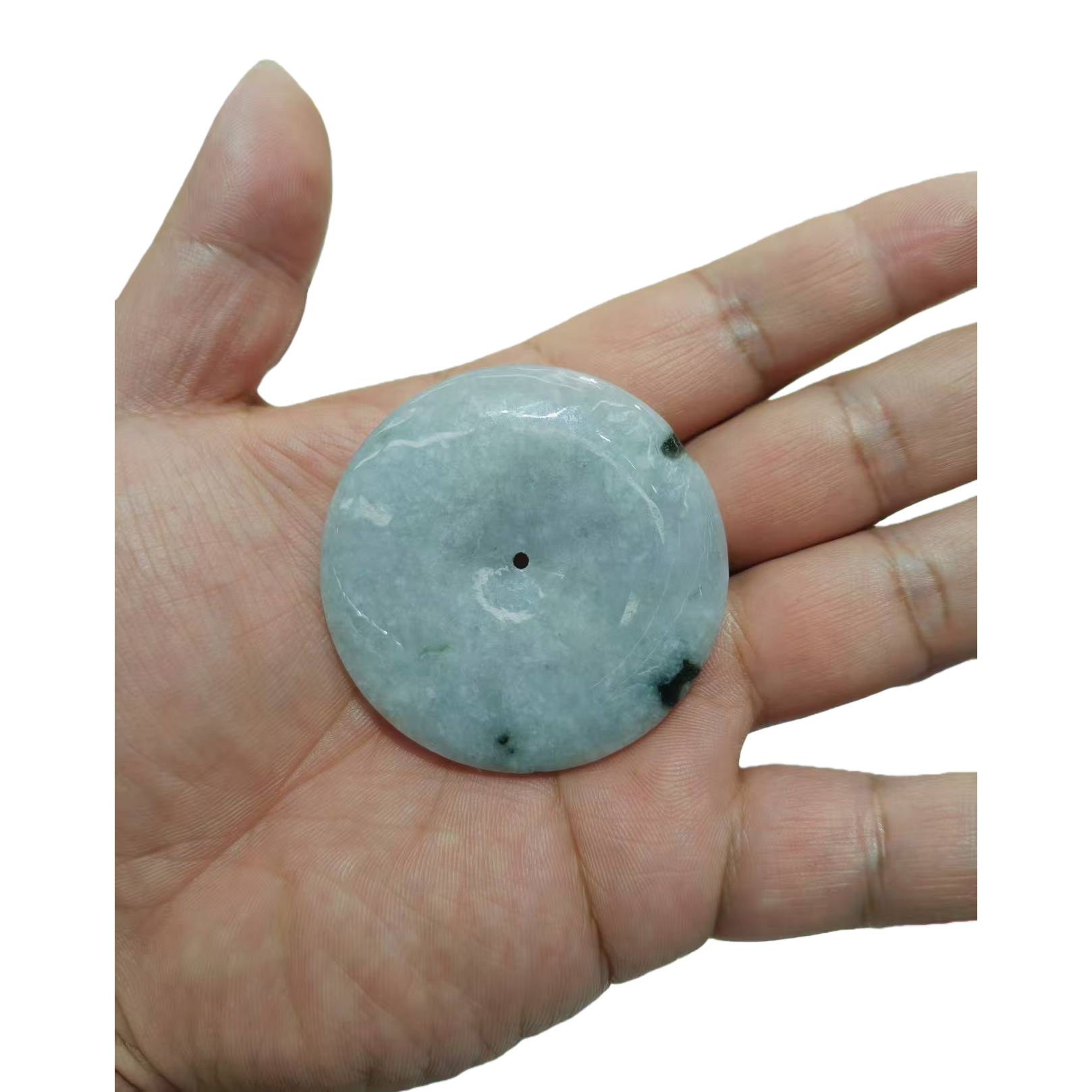 Natural jade disc pendant, ancient-style round peace pendant, collection, play and gift Item Picture