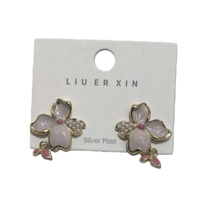 Cherry blossom stud earrings for women: Simple and versatile Korean style earrings, small and exquisite stud earrings Item Picture