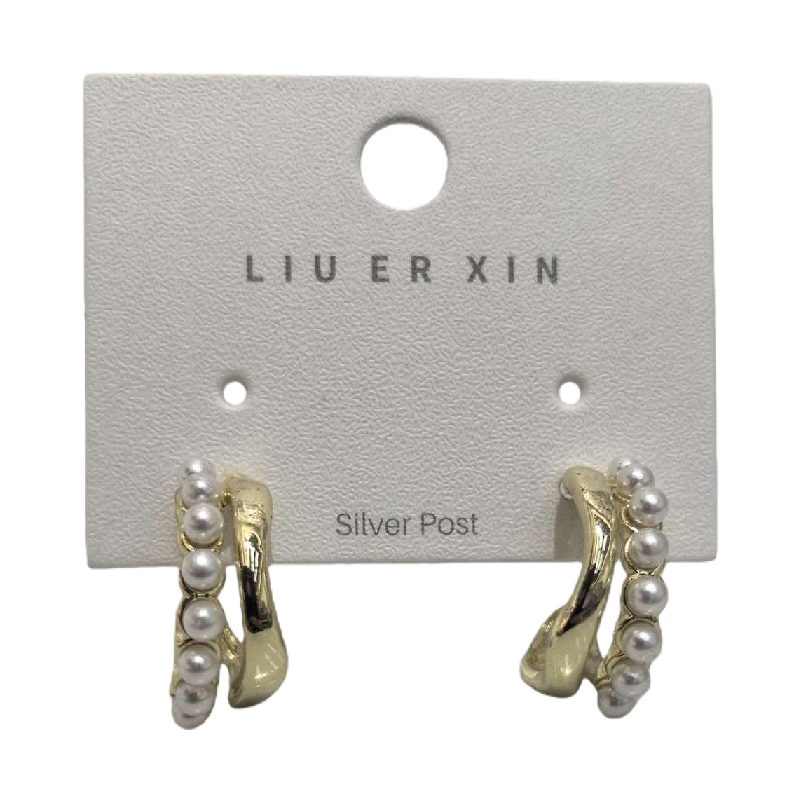 Pearl earrings for women, fashionable and simple earrings, 18K gold plating, anti-allergy Item Picture