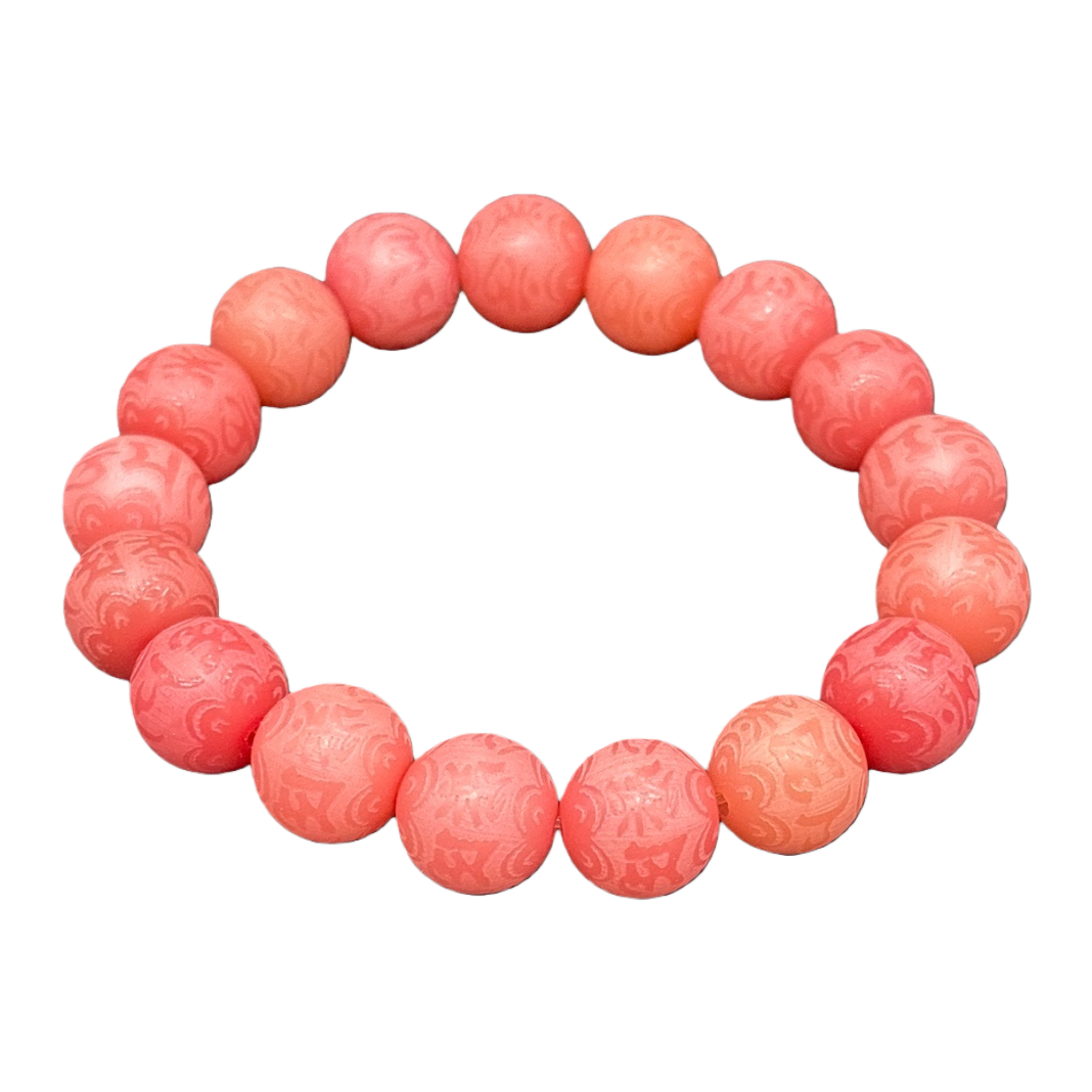 A fashionable and simple women's accessory with red engraved beads Item Picture
