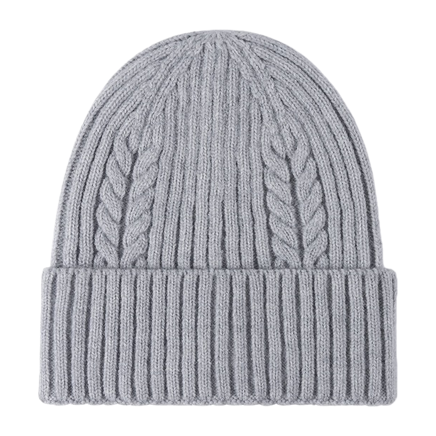 Grey knitted cap, warm woolen cap, unisex, versatile and casual cap for autumn and winter Item Picture