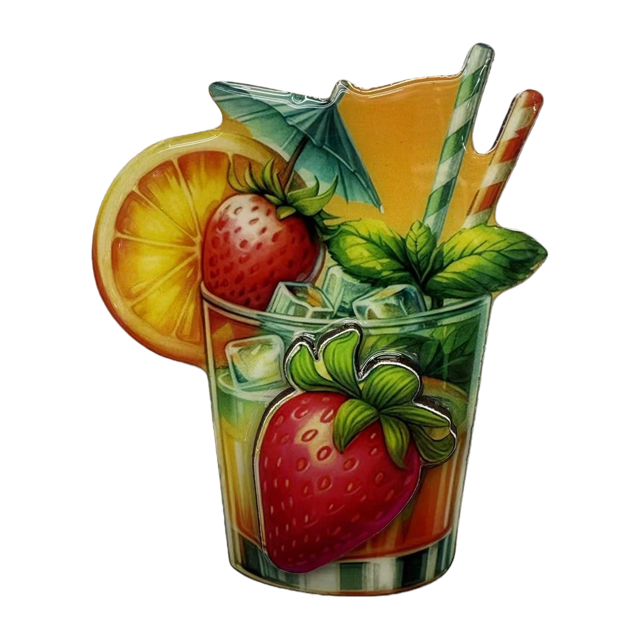 Creative fridge magnets with fruit cocktail patterns and home decoration items Item Picture