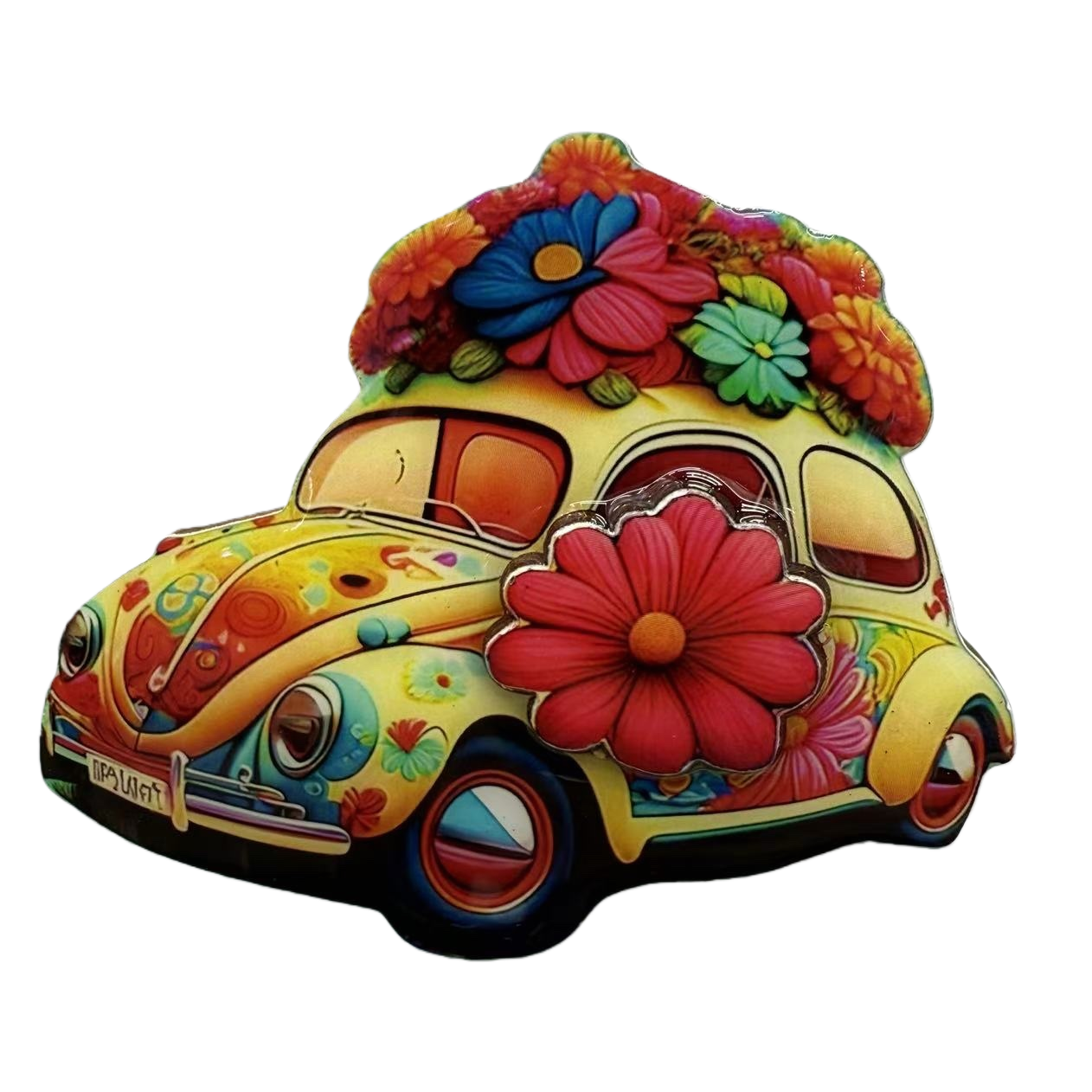 Color floral patrón beetle modelo de coche refrigerador stickers Item Picture