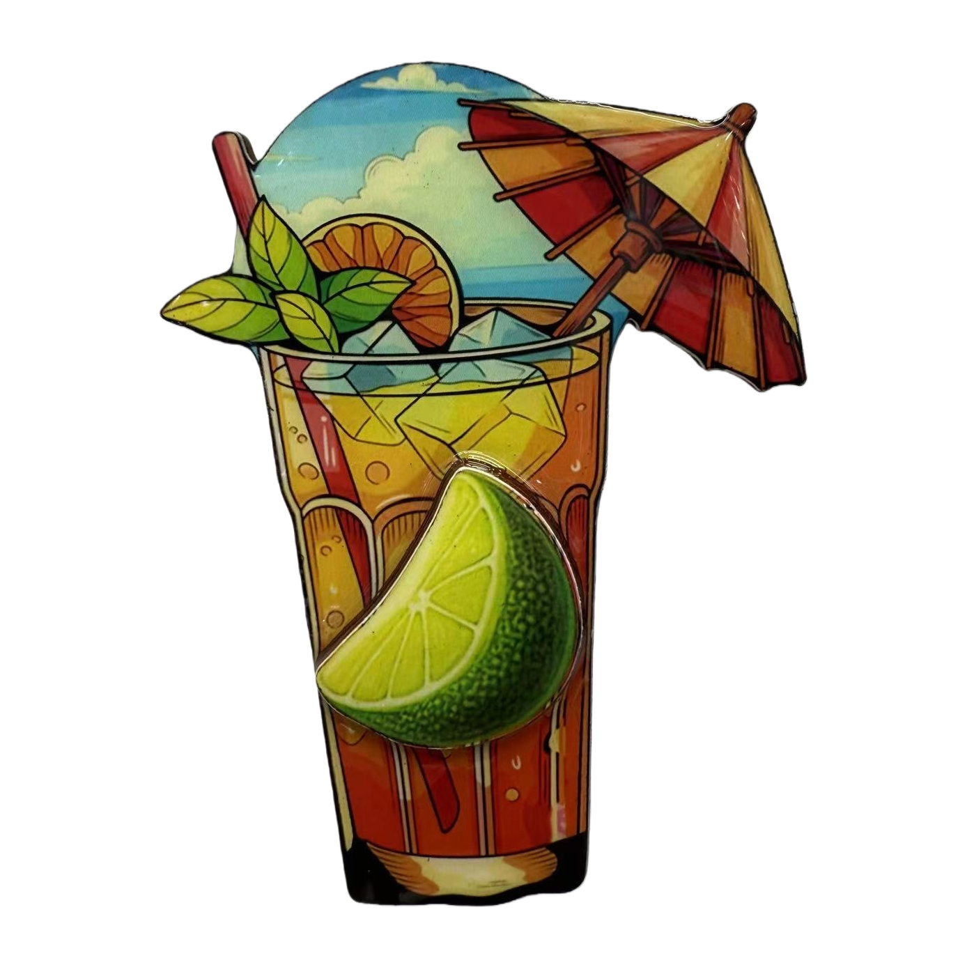 كؤوس كوكتيل ملونة، الأكواب المصنوعة من الزجاج Item Picture