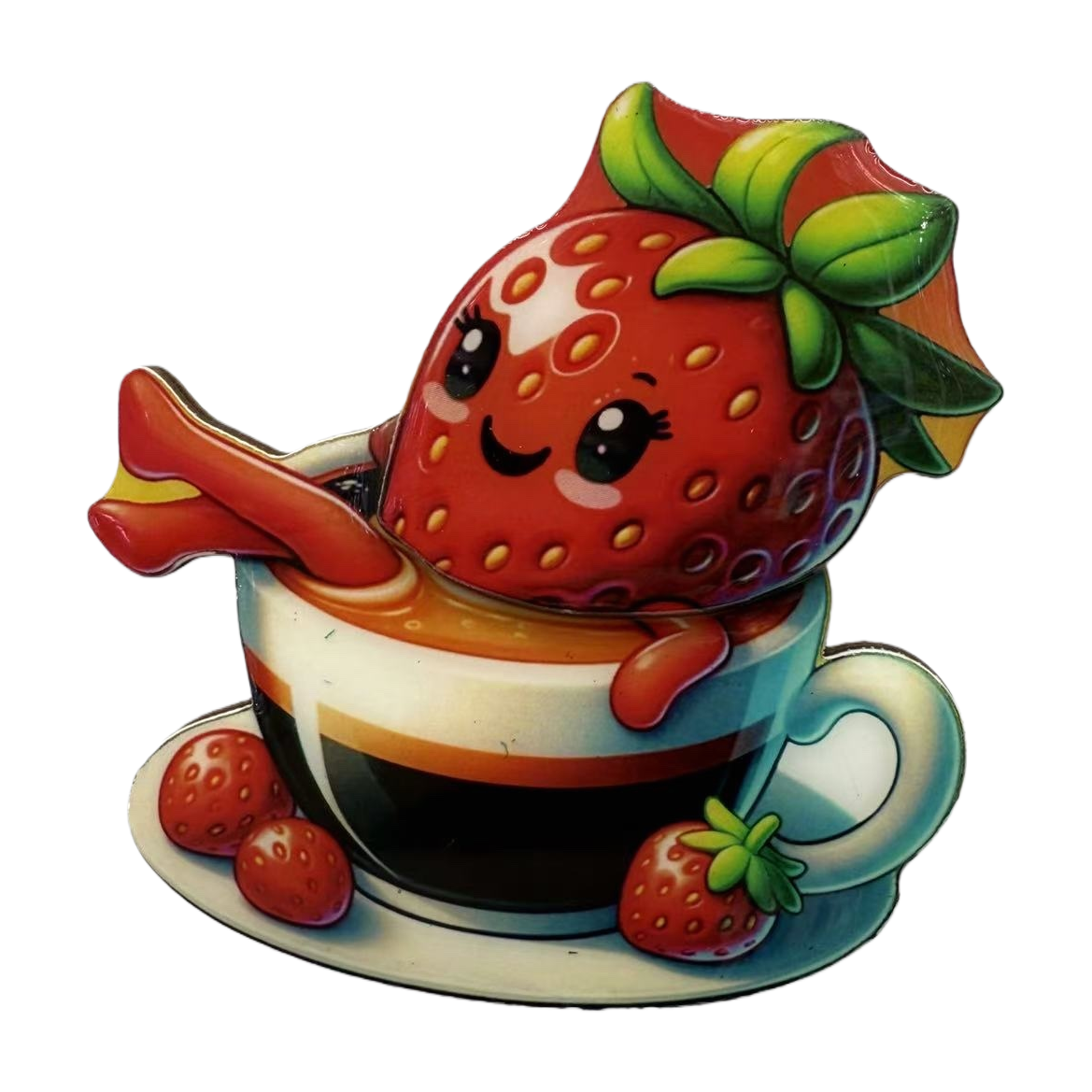 Cartoon strawberry tea cup, ceramic mug, cream style, girlish water cup, cute breakfast cup Item Picture