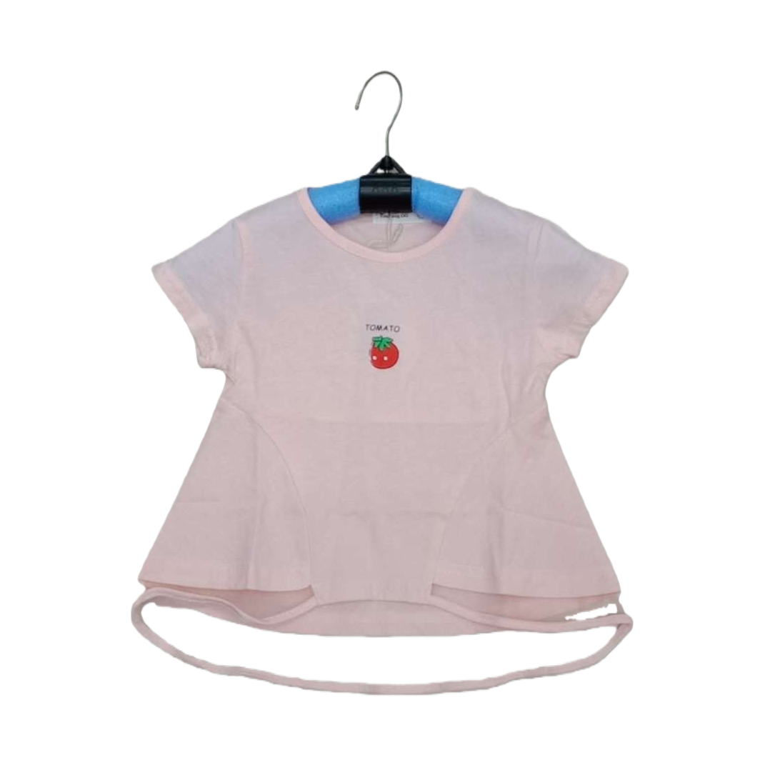Pink children's pure cotton T-shirt, short-sleeved top for boys and girls, breathable and comfortable in summer Item Picture