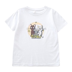 Cartoon cat pattern pure cotton short-sleeved T-shirt, unisex, casual and versatile Item Picture