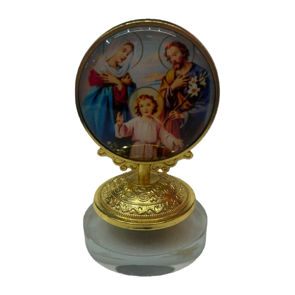 Religious painting of Saint Mary, Saint Joseph Jesus Christ, circular portrait, home decoration piece Item Picture