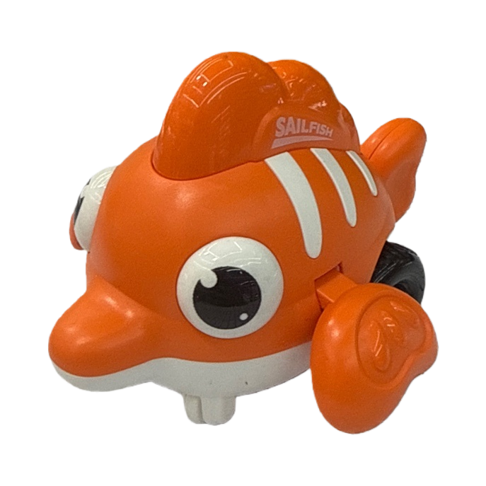 Orange fish-shaped toy car, children's educational swing car Item Picture