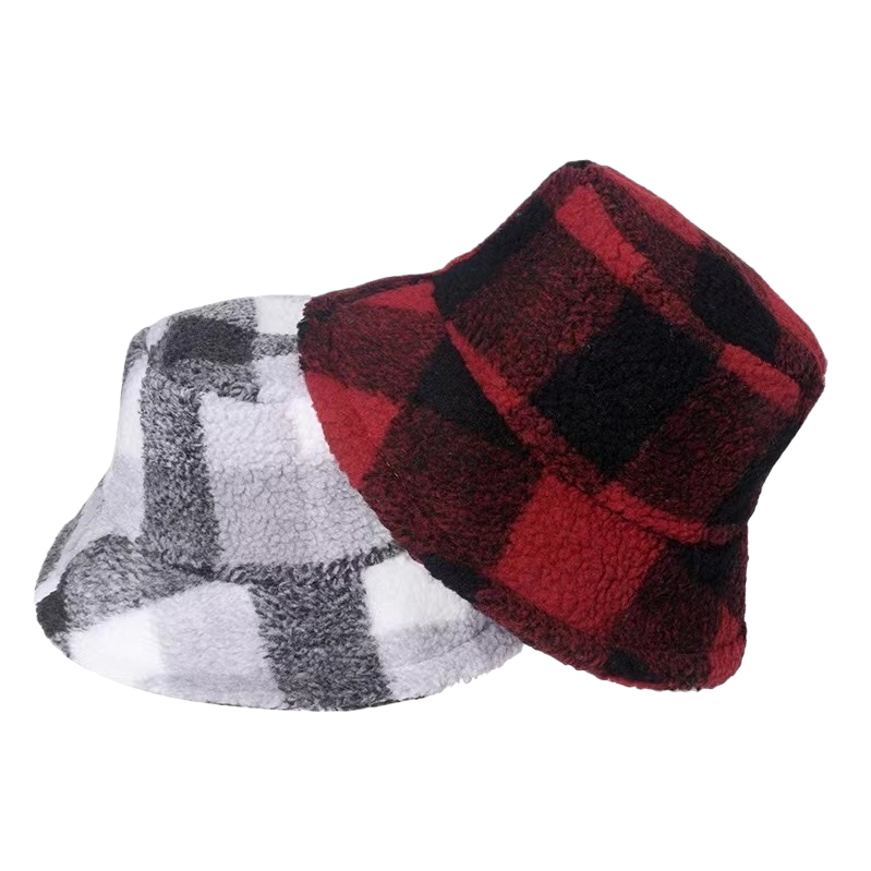 A checkered pattern fisherman's hat for both men and women, a casual sun hat Item Picture