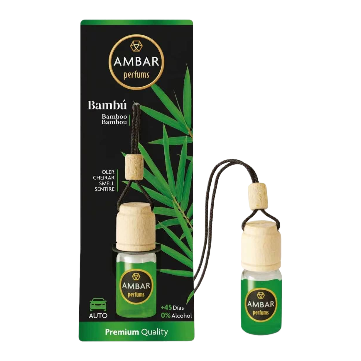 AMBAR car Fragrance Pendant with Bamboo Scent, Bambu style Item Picture
