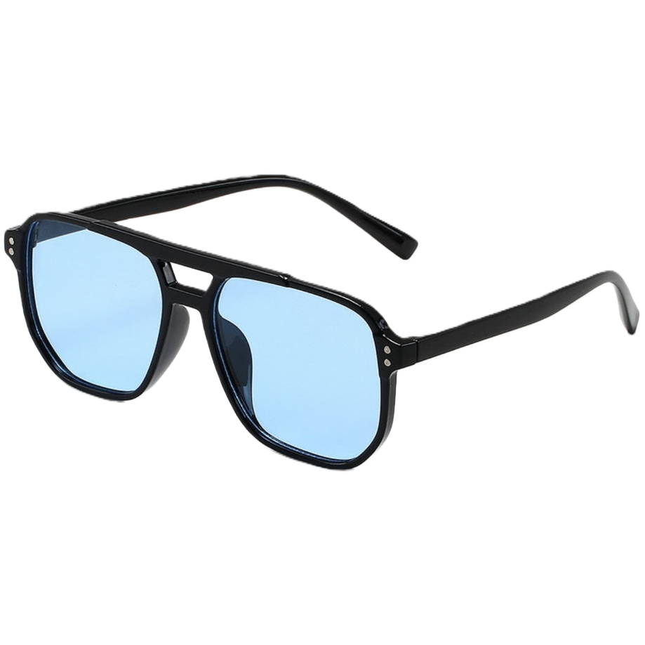 Blue lens black frame sunglasses, fashionable UV-resistant polarized sunglasses Item Picture