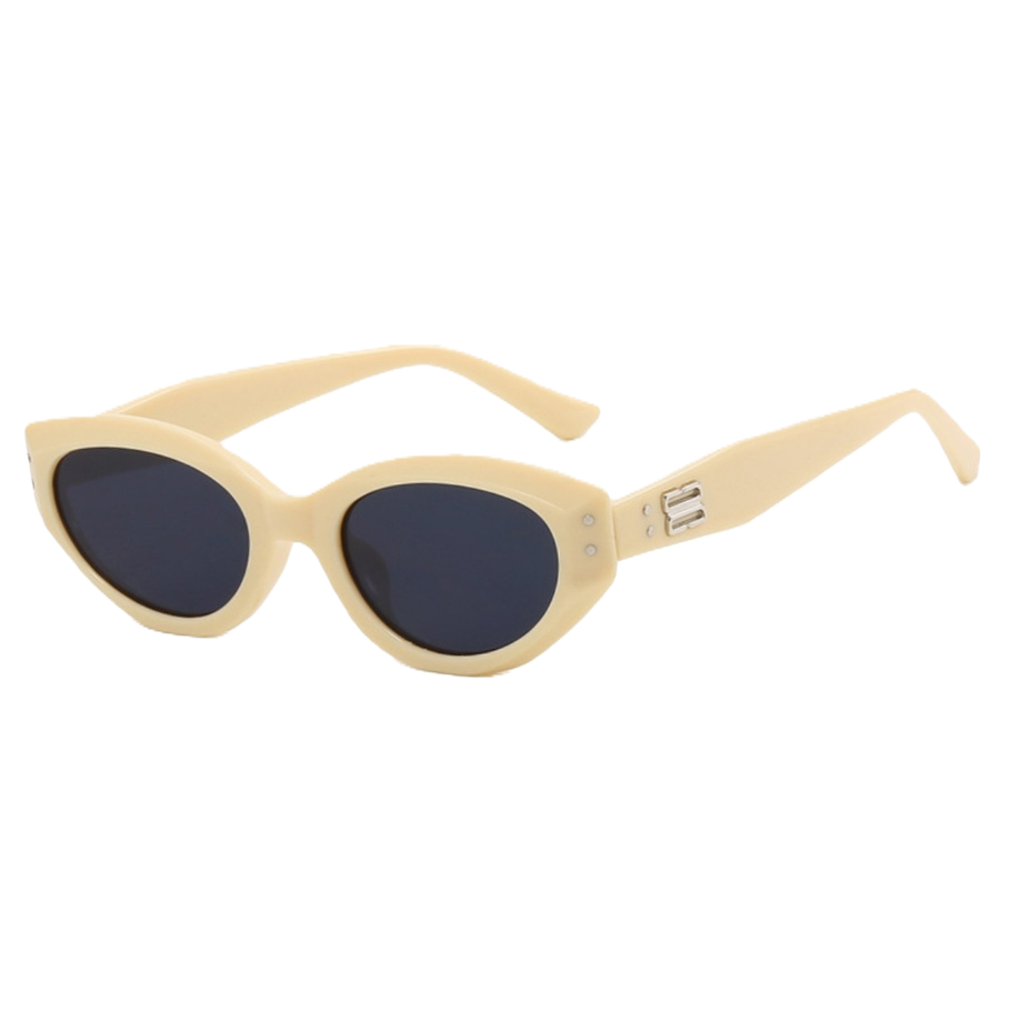 Beige and gray plate sunglasses, fashionable UV-resistant polarized sunglasses Item Picture