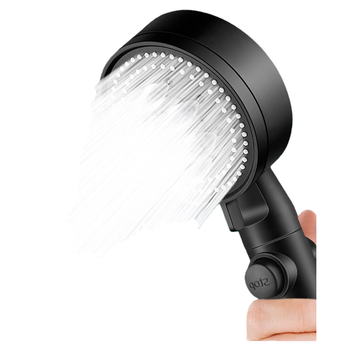 Black high-pressure water-saving, anti-scalding and constant-temperature shower head set Item Picture