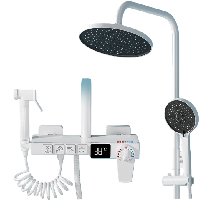 Intelligent constant-temperature showerhead shower set, constant-temperature anti-scalding, water-saving and pressure-increasing bathroom hardware Item Picture