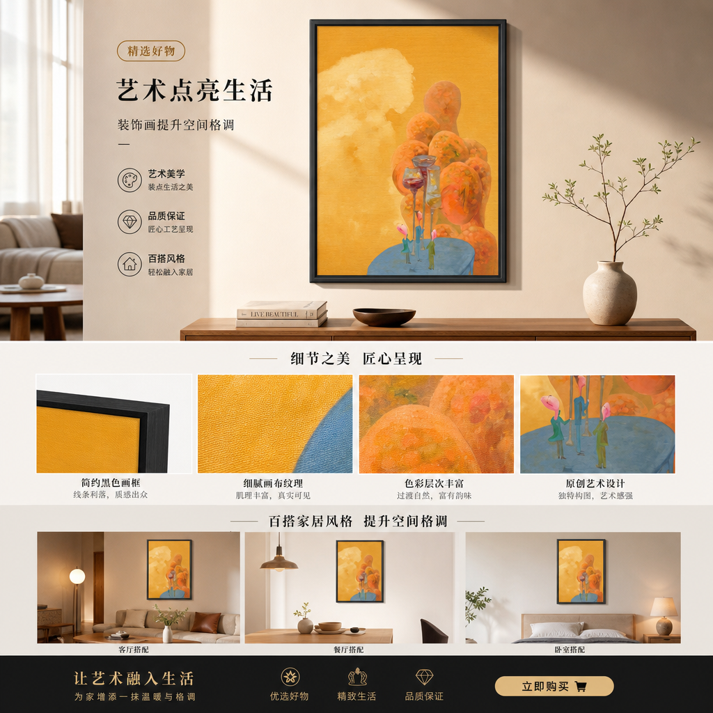 抽象艺术画作装饰画客厅卧室挂画现代简约北欧风详情1