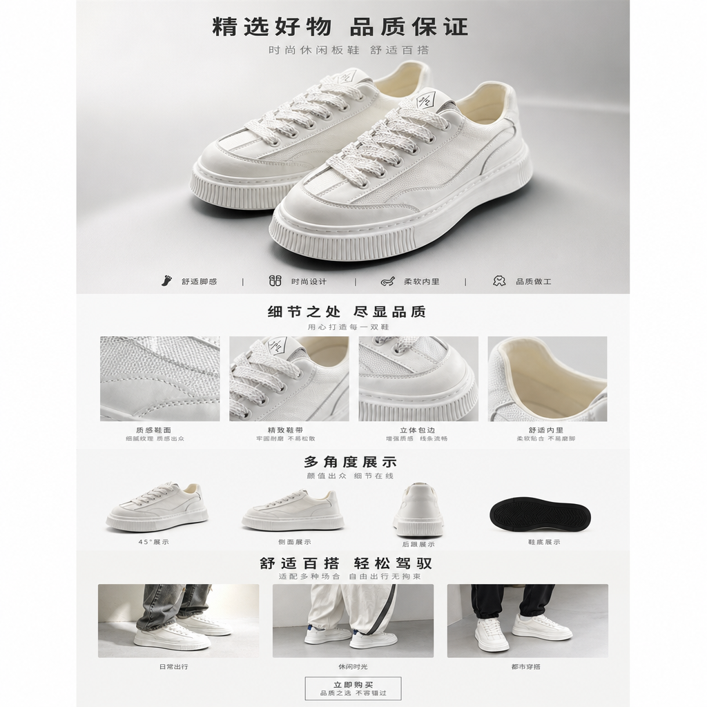 男鞋2026新款夏季透气网红爆款小白鞋青少年百搭运动休闲板鞋详情1