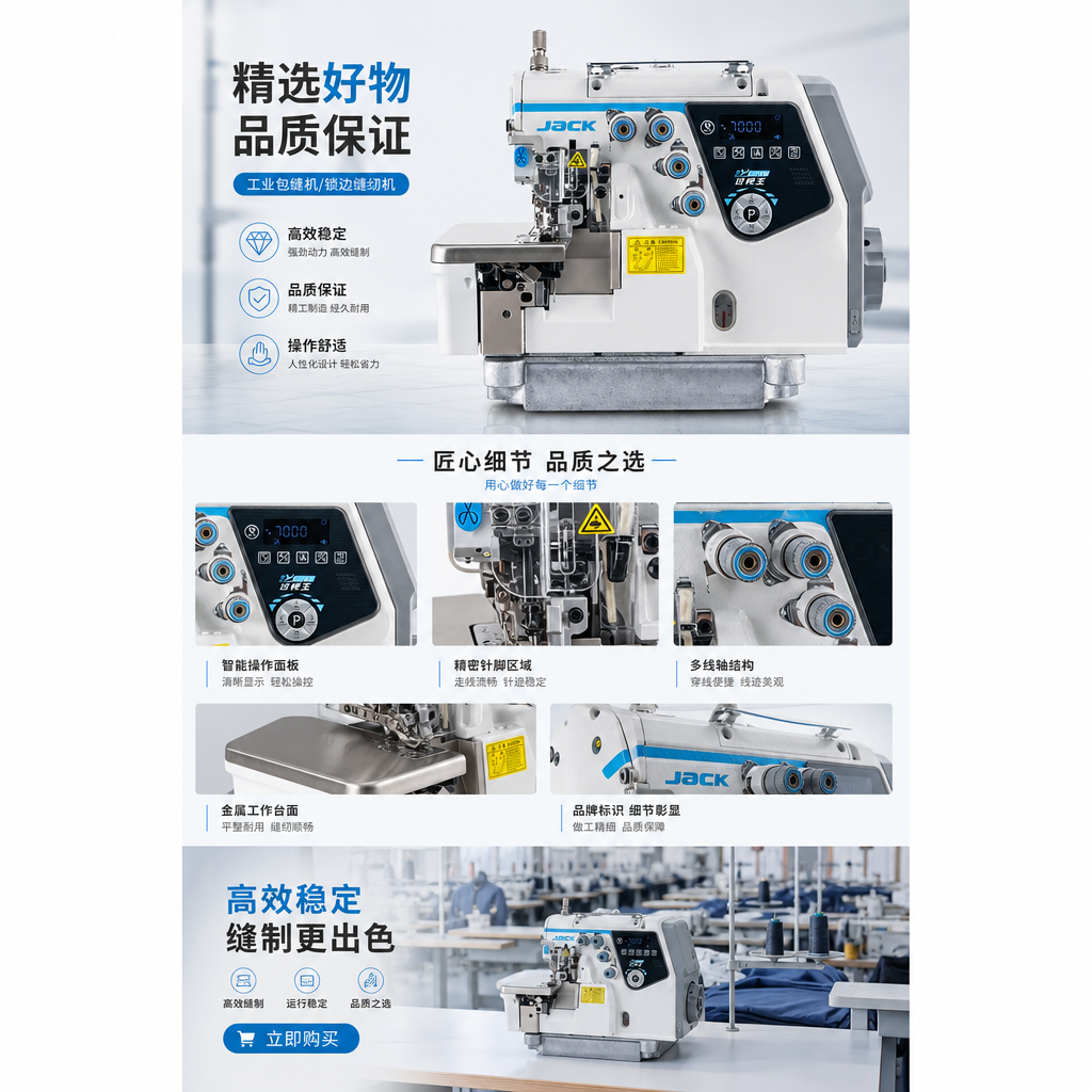 Metal body industrial-grade sewing machine, household multi-functional electric portable model pic 1