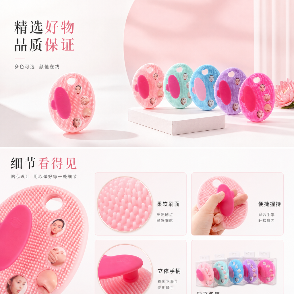 硅胶粉扑美容工具 亲肤柔软易清洗美妆海绵详情1