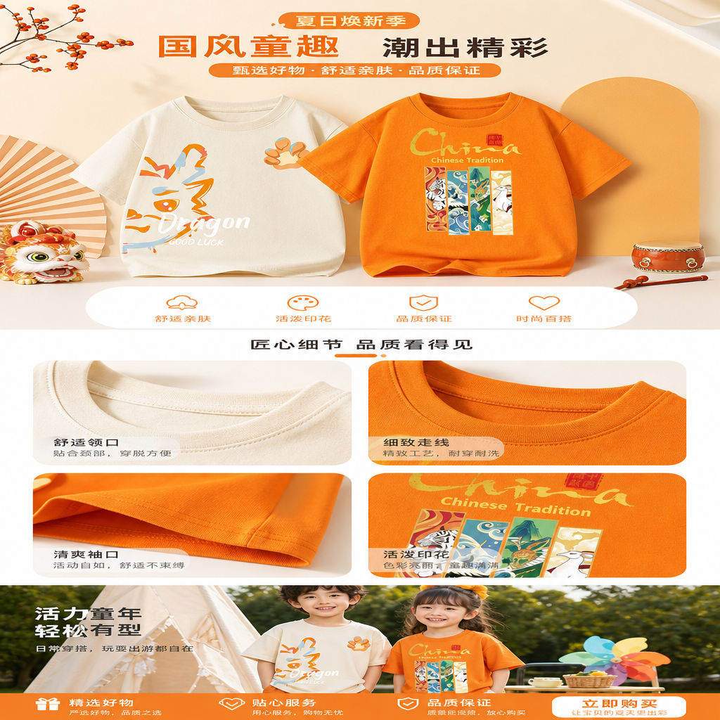 A pure cotton T-shirt is a basic round-neck short-sleeved top for both men and women pic 1