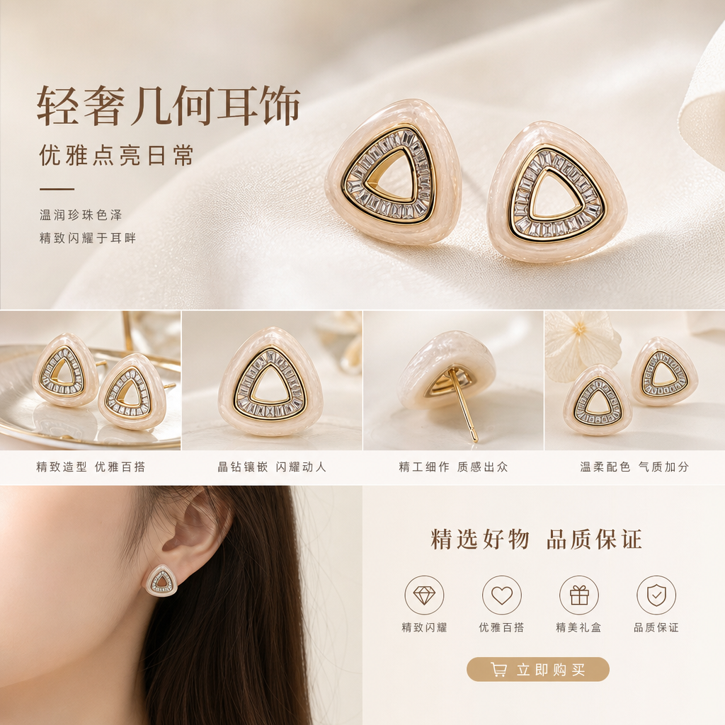A pair of fashionable, simple and versatile earrings pic 1