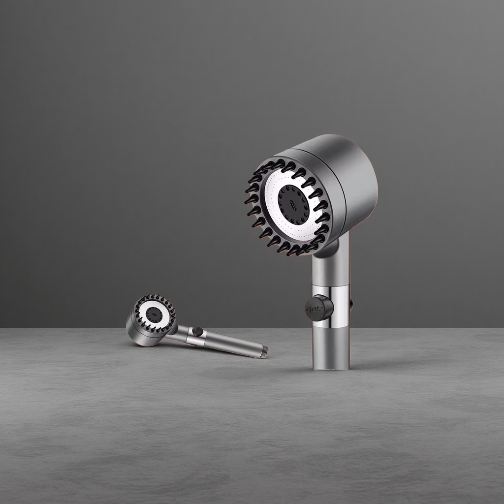 A six-in-one function showerhead for boosting pressure, massage, filtering and skin care details Picture
