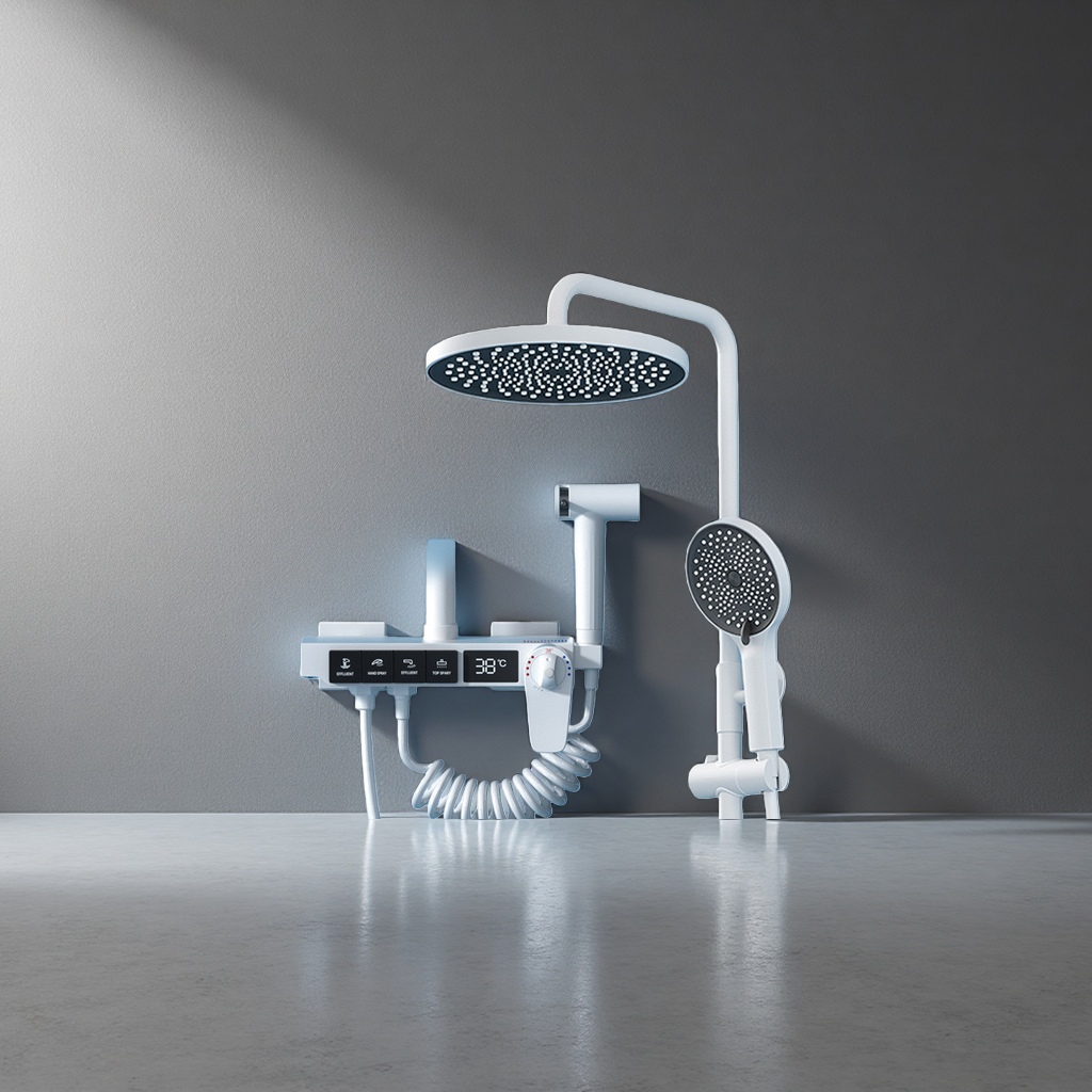 High-quality appearance level shower head device, fashionable and simple, constant-temperature anti-scald water-saving shower head Specification image