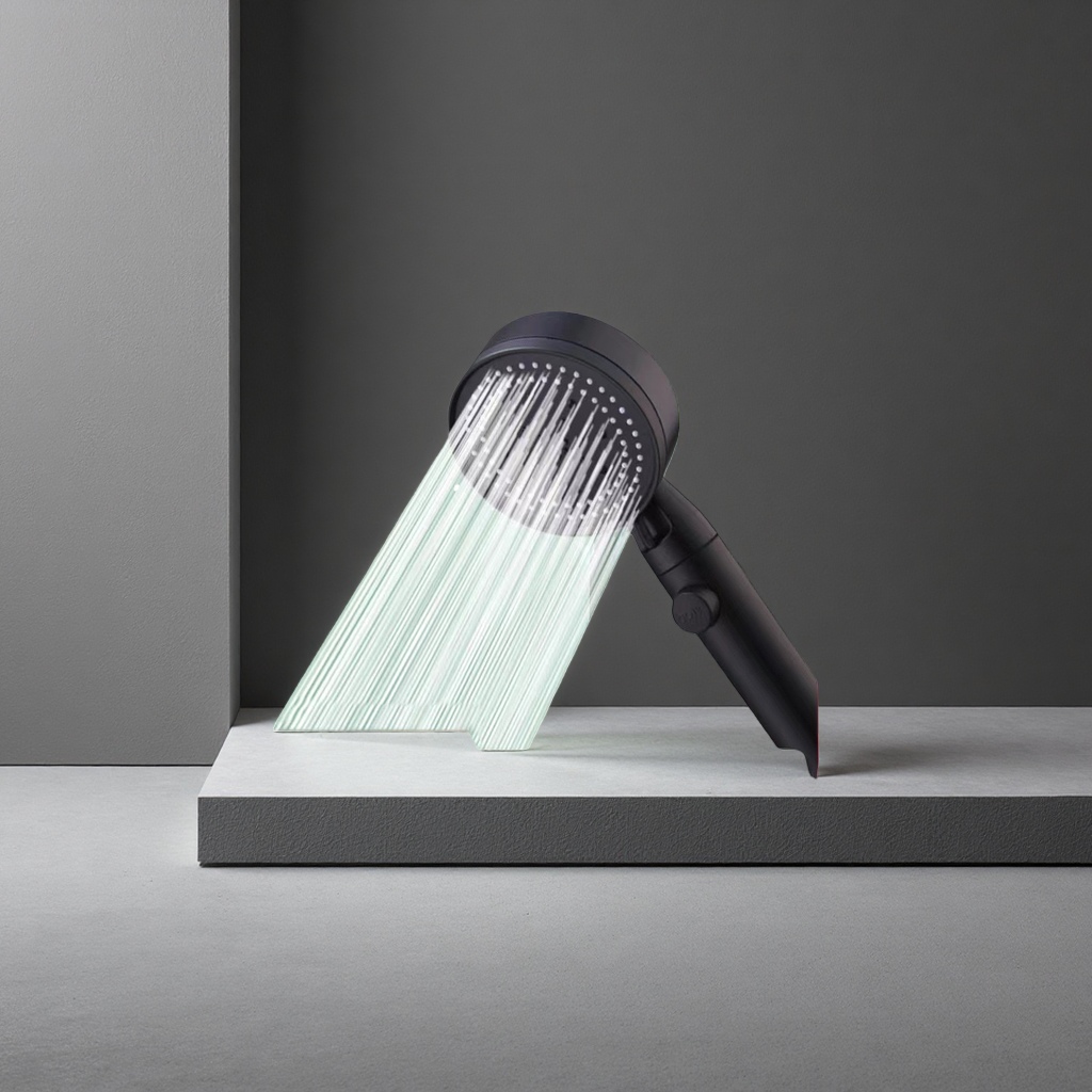 Black pressure-increasing shower head, water-saving, anti-clogging, constant pressure large shower head, bathroom showerhead