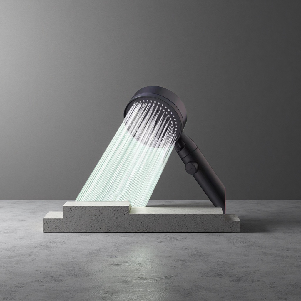 Black pressure-increasing shower head, water-saving, anti-clogging, constant pressure large shower head, bathroom showerhead details Picture