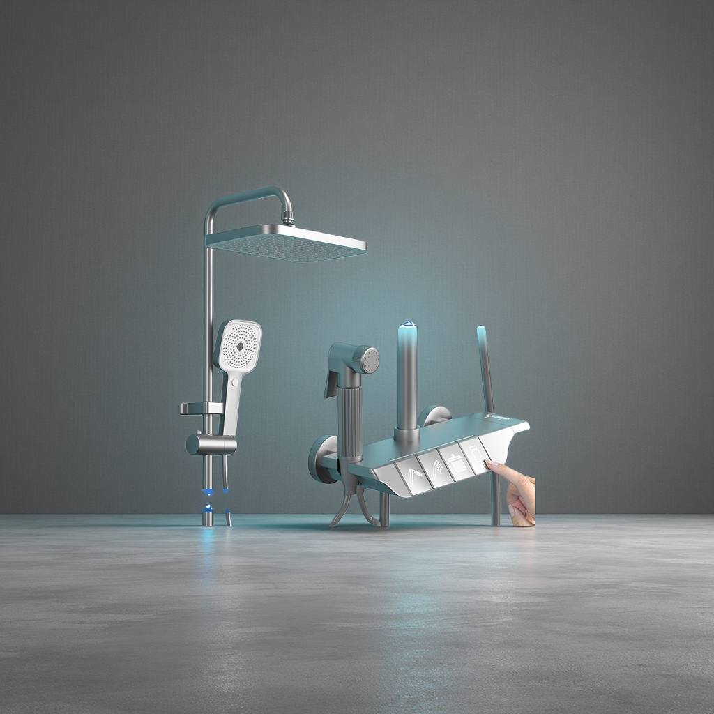 Shower head device set: constant-temperature anti-scald water-saving pressure-increasing shower head details Picture