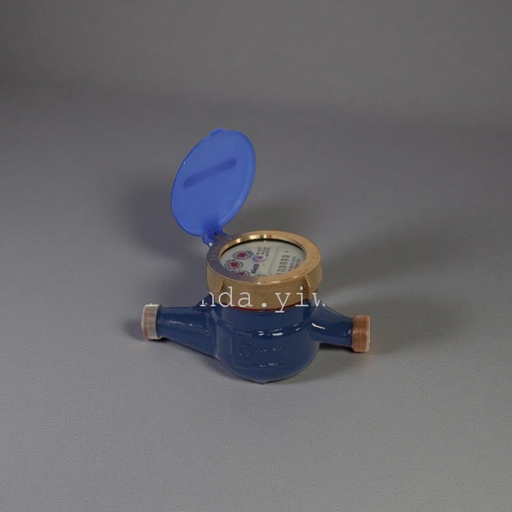 The main body of the blue water meter is made of metal, which is a waterproof and rust-proof household mechanical water meter accessory details Picture