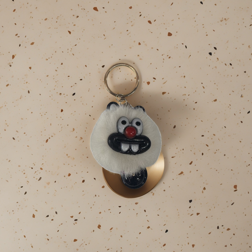 Plush toy keychain, cute cartoon pendant, portable little bear rabbit style