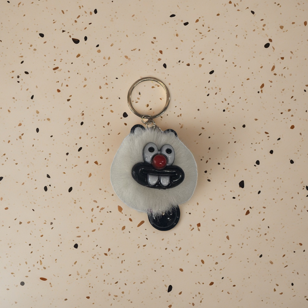 Plush toy keychain, cute cartoon pendant, portable little bear rabbit style details Picture