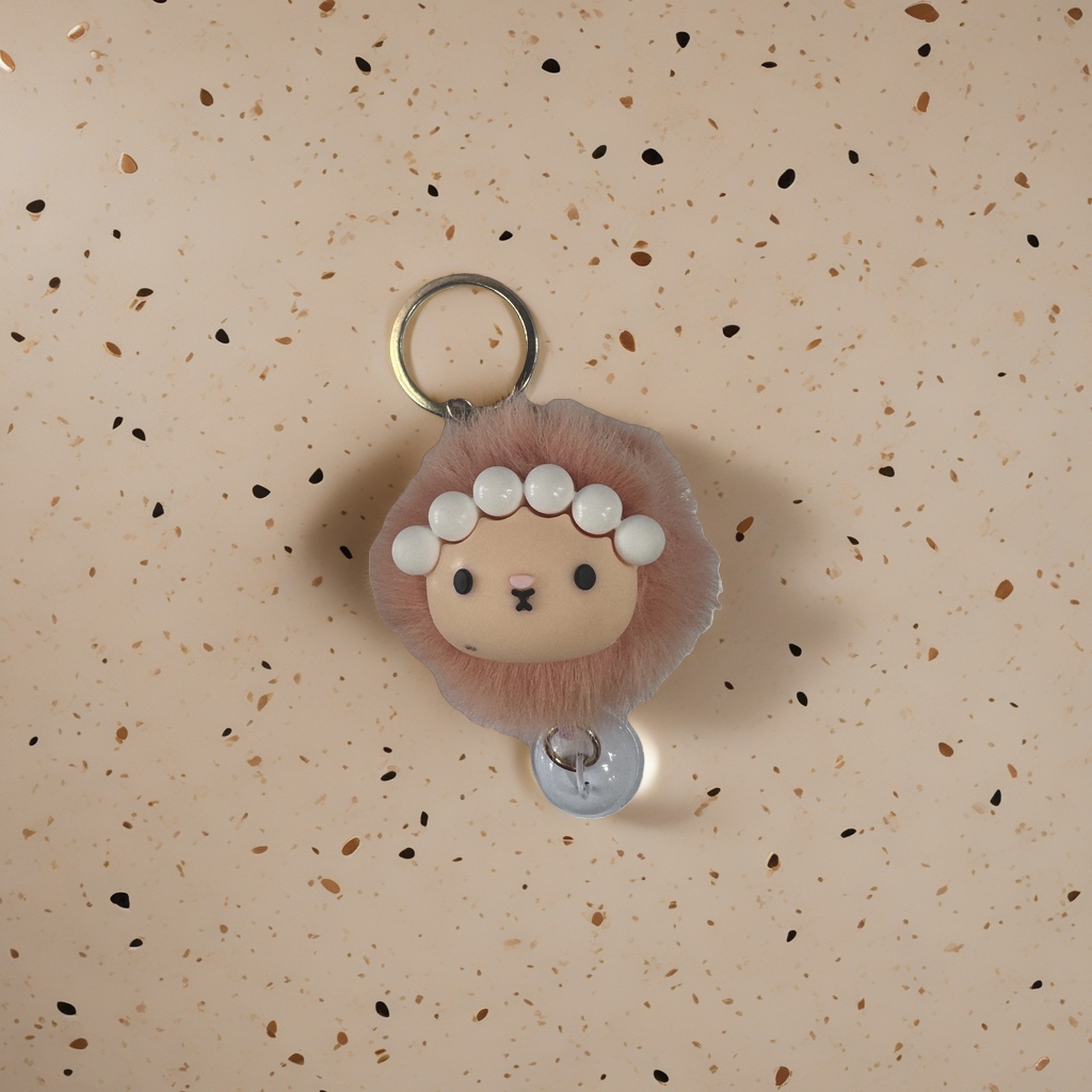 Pink plush toy pendant, cute and adorable car backpack decoration plush pendant details Picture