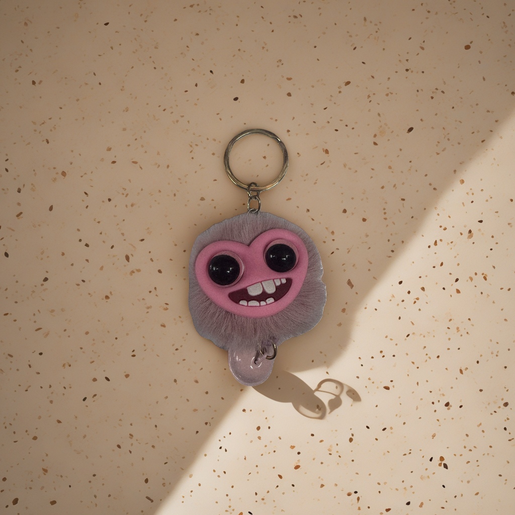 The pink plush keychain is a cute and soft pendant as a gift decoration Application Scenario