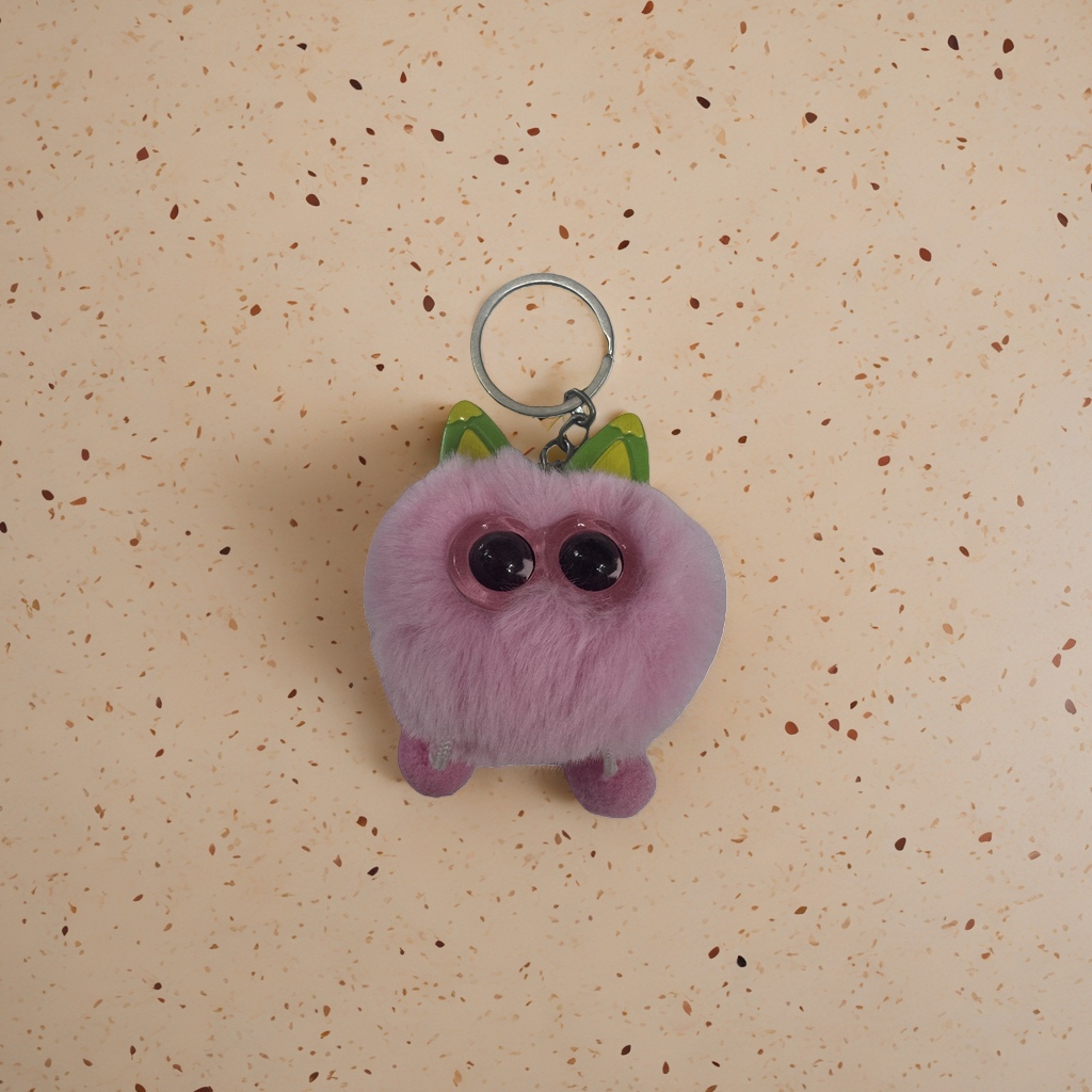 Pink plush toy keychain, cute and soft pendant, car bag decoration Application Scenario