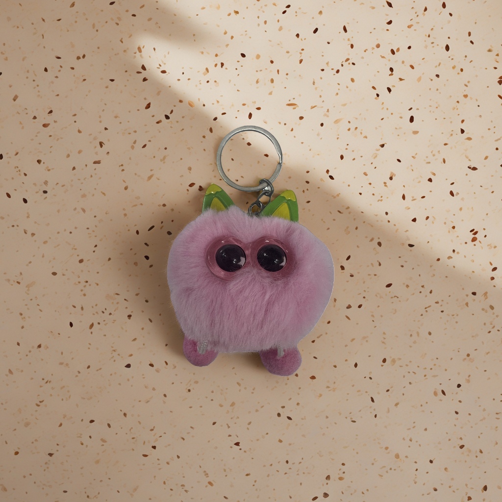 Pink plush toy keychain, cute and soft pendant, car bag decoration Specification image