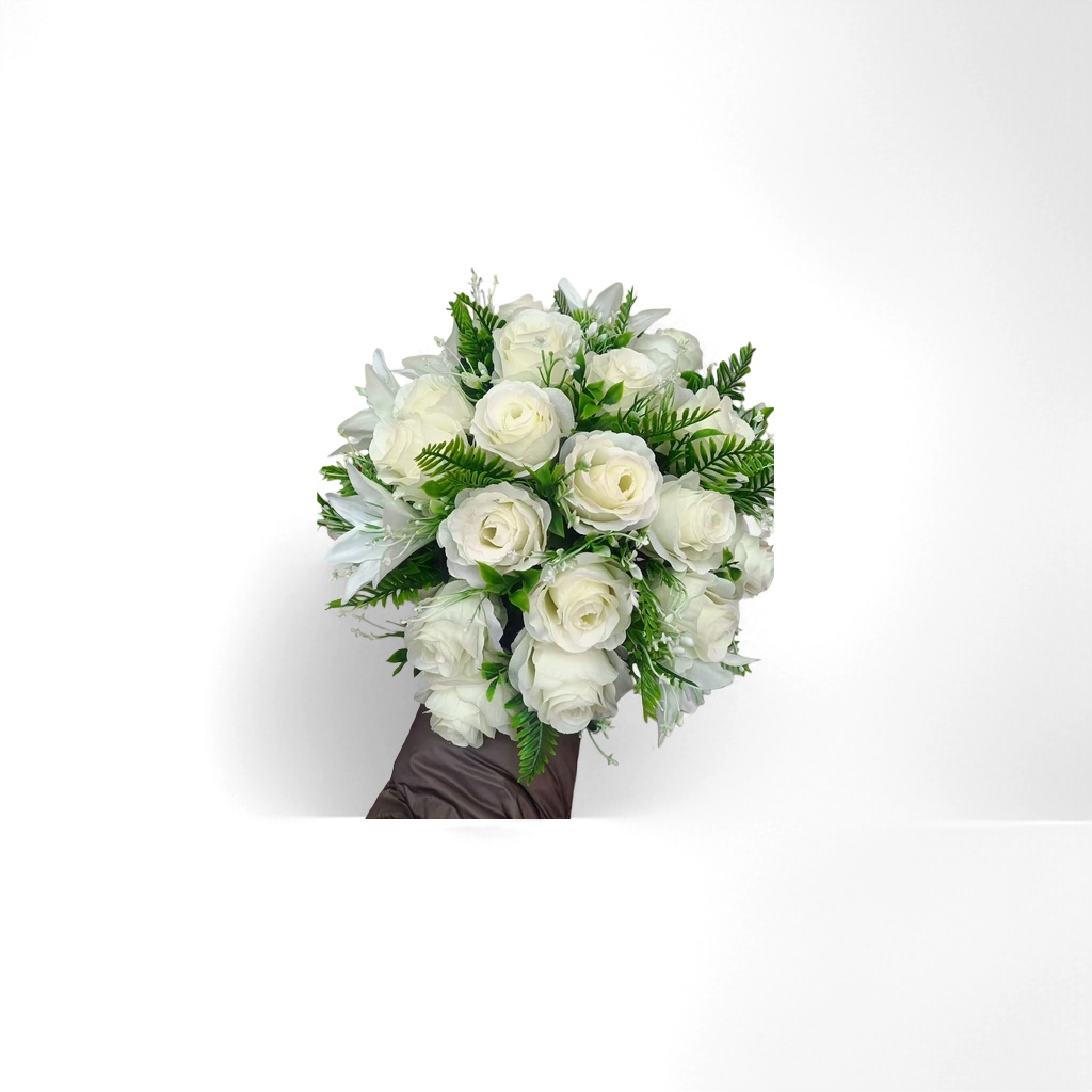 白色玫瑰花束 鲜花配送生日求婚结婚庆典用