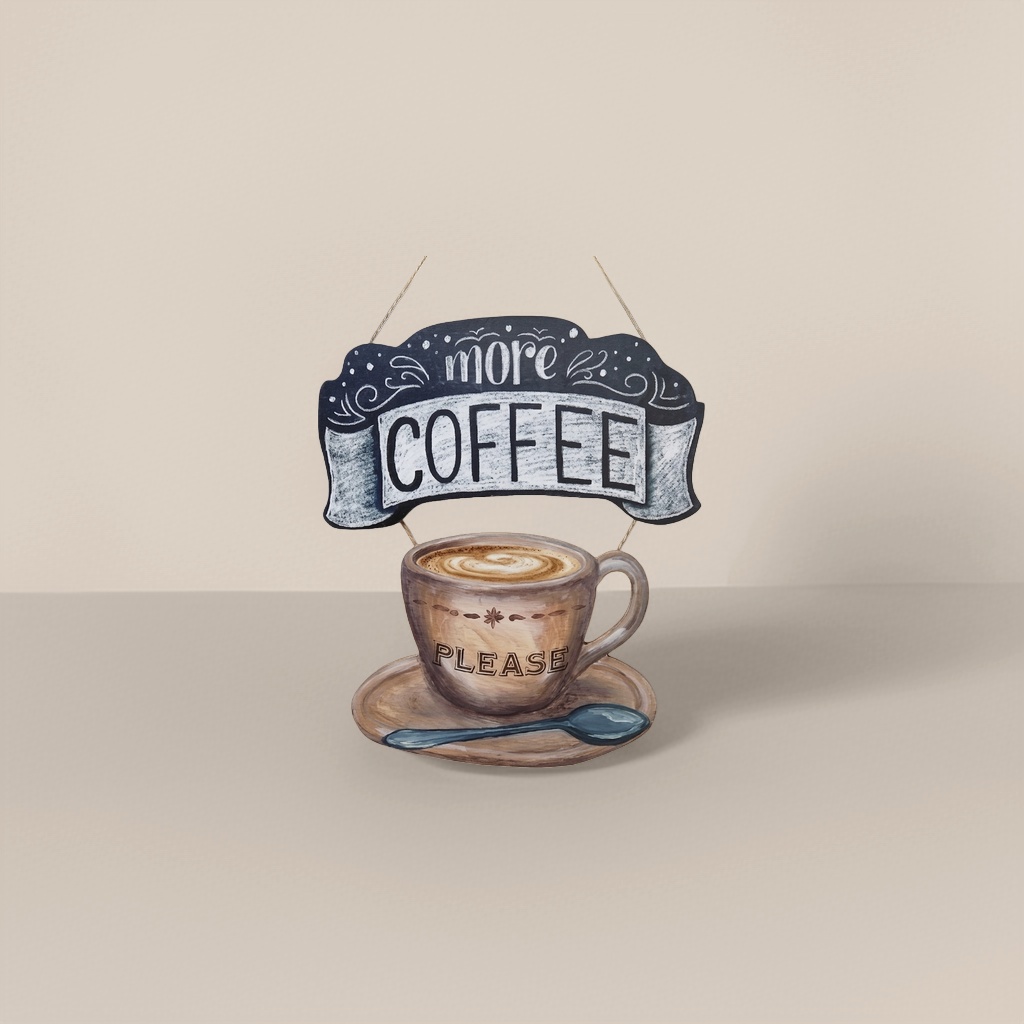 Coffee cup signboards, decorative paintings, coffee-themed wall hangings, creative ornaments for the living room and bedroom details Picture