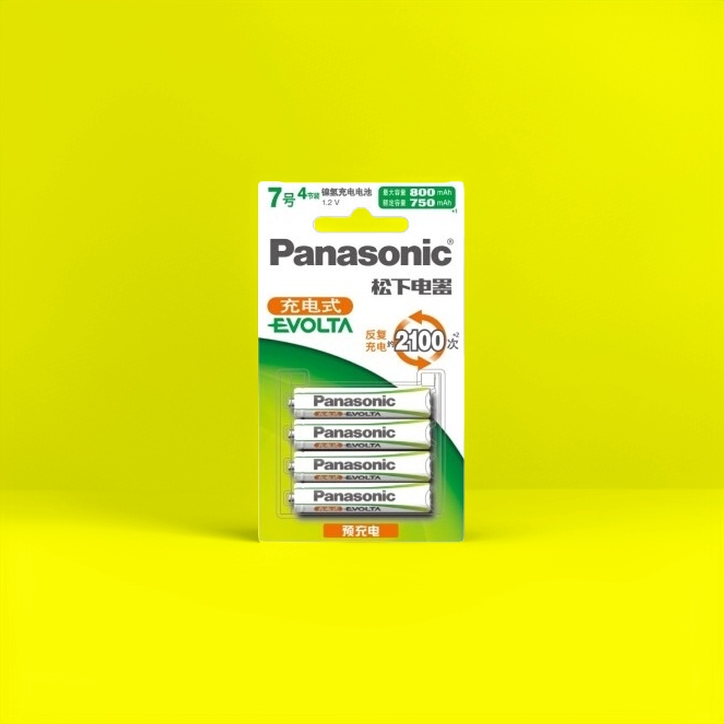 Panasonic EVOLTA rechargeable battery, nickel-metal-hydride rechargeable battery, high capacity and low self-discharge Specification image