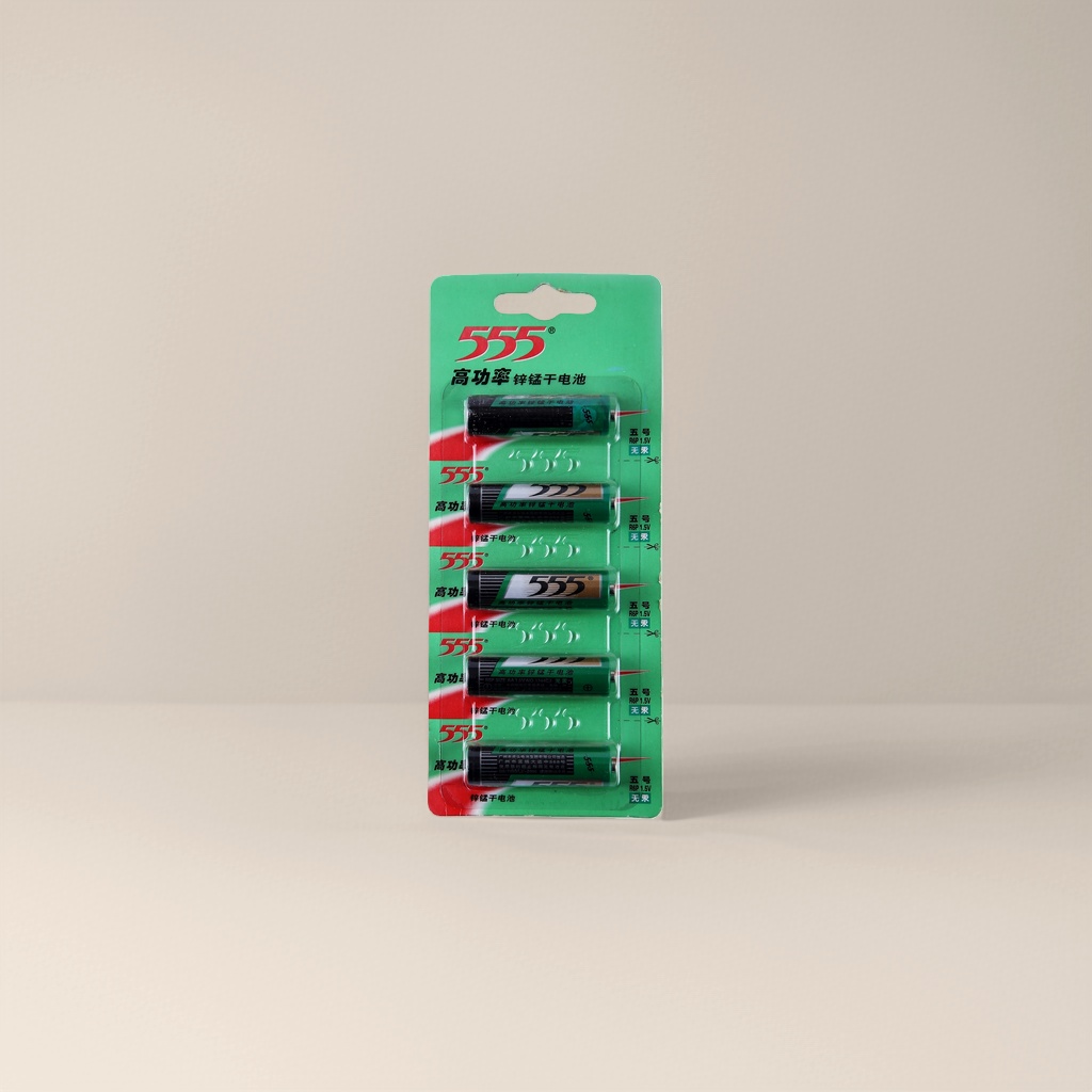 555 high-power zinc-manganese dry battery, single-cell 1.5V alkaline alternative rechargeable