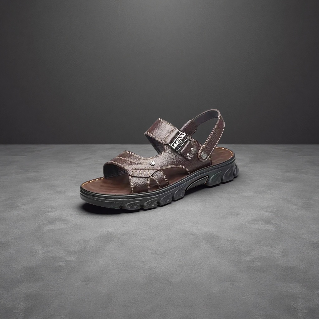 Brown leather sandals are breathable and anti-slip flat casual shoes for women in summer Application Scenario