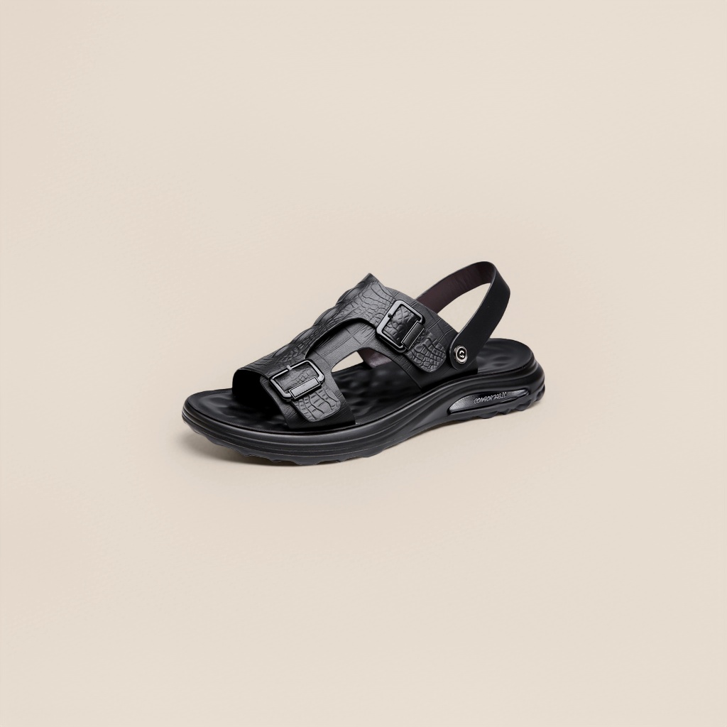 Men's real sandals, summer breathable casual shoes details Picture
